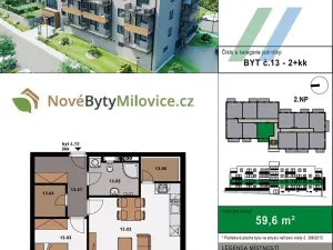 Prodej bytu 2+kk, Milovice, 55 m2