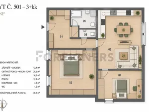 Pronájem bytu 3+kk, Praha - Žižkov, Chlumova, 76 m2