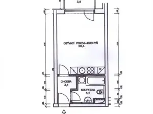 Pronájem bytu 1+kk, Hostivice, Ječná, 36 m2