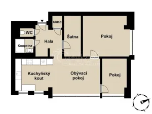 Prodej bytu 3+kk, Praha - Braník, Branická, 72 m2