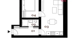 Prodej bytu 2+kk, Praha - Smíchov, Grafická, 35 m2