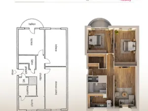 Prodej bytu 3+1, Strakonice - Strakonice II, Dukelská, 76 m2