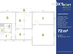 Prodej bytu 3+1, Tábor, Vídeňská, 72 m2