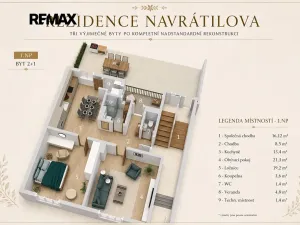 Prodej bytu 2+1, Slaný, Navrátilova, 76 m2