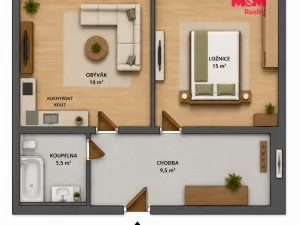 Prodej bytu 2+kk, Praha - Hlubočepy, Högerova, 48 m2