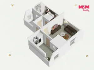 Prodej bytu 2+kk, Karlovy Vary - Stará Role, Jabloňová, 50 m2