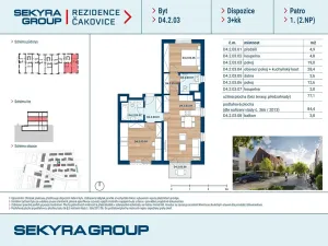 Prodej bytu 3+kk, Praha - Čakovice, Schoellerova, 77 m2