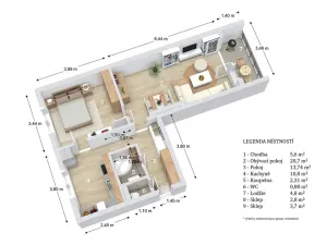 Prodej bytu 2+1, Velké Opatovice, Pod Strážnicí, 55 m2