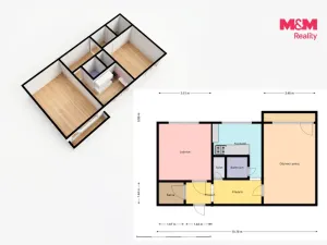 Prodej bytu 2+1, Orlová - Lutyně, Masarykova třída, 63 m2