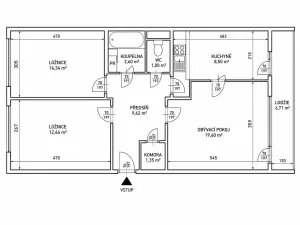 Prodej bytu 3+1, Praha - Stodůlky, Bellušova, 73 m2