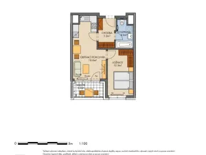 Pronájem bytu 2+kk, Praha - Vysočany, Pod Harfou, 42 m2