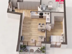 Pronájem bytu 2+kk, Praha - Stodůlky, Švejcarovo náměstí, 54 m2