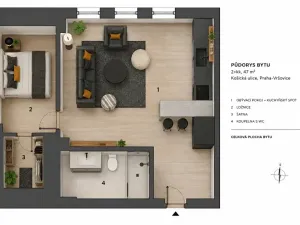 Prodej bytu 2+1, Praha - Vršovice, Černomořská, 57 m2