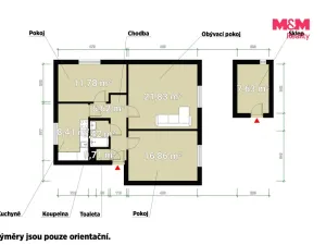 Pronájem bytu 3+1, Žihle, 72 m2