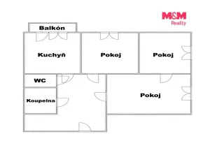 Prodej bytu 3+1, Orlová - Lutyně, U Kapličky, 70 m2