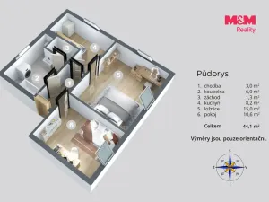 Prodej bytu 2+1, Libochovice, Dvouletky, 46 m2