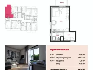 Pronájem bytu 1+kk, Kolín, Pražská, 46 m2