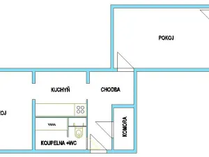Pronájem bytu 2+kk, Bílina - Teplické Předměstí, Sídliště Za Chlumem, 42 m2