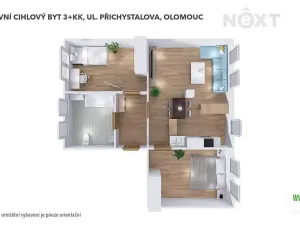 Pronájem bytu 3+kk, Olomouc, Přichystalova, 67 m2