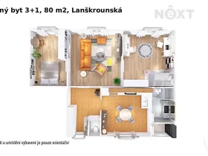 Prodej bytu 3+1, Moravská Třebová, Lanškrounská, 80 m2