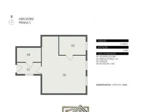 Prodej bytu 2+kk, Praha - Staré Město, Hradební, 51 m2