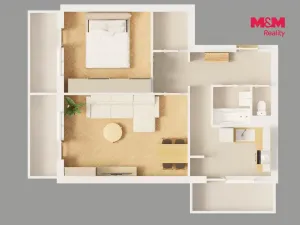 Prodej bytu 2+1, Beroun - Beroun-Město, Třída Míru, 52 m2