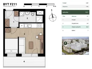 Prodej bytu 1+kk, Praha - Hostivař, U továren, 31 m2