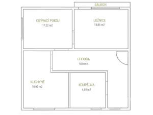 Prodej bytu 2+1, Meziboří, Májová, 63 m2