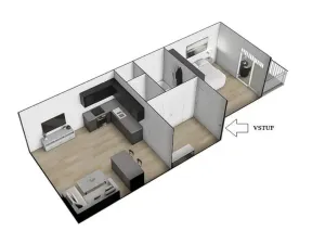 Pronájem bytu 2+kk, Brno - Židenice, Porhajmova, 56 m2