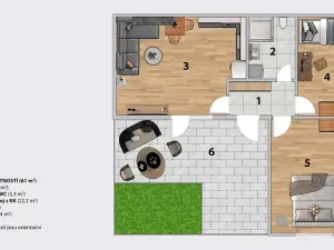 Pronájem rodinného domu, Brno, Pod Mniší horou, 61 m2