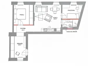 Prodej bytu 3+kk, Praha - Smíchov, Holečkova, 60 m2