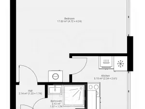 Pronájem bytu 1+1, Milovice, Spojovací, 27 m2