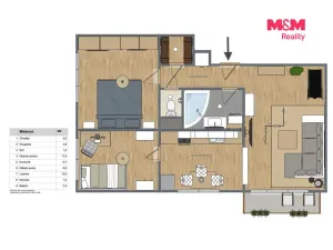 Prodej bytu 3+1, Vimperk - Hrabice, 63 m2