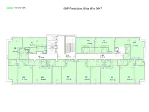 Pronájem bytu 1+kk, Pardubice, třída Míru, 37 m2