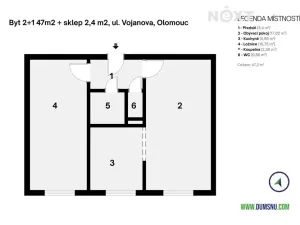 Prodej bytu 2+1, Olomouc, Vojanova, 47 m2