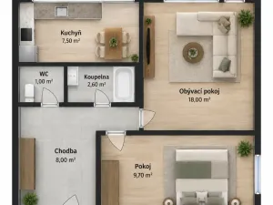 Prodej bytu 2+1, Osek, Hrdlovská, 57 m2