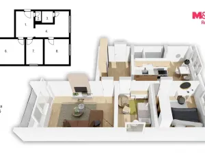 Prodej bytu 3+1, Rakovník - Rakovník II, Pod Nemocnicí, 60 m2
