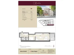 Prodej bytu 1+kk, Brno, Koliště, 38 m2
