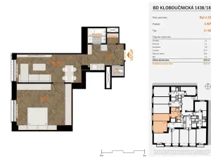 Prodej bytu 2+kk, Praha - Nusle, Kloboučnická, 50 m2