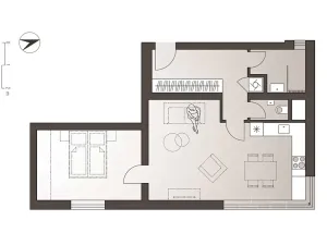 Prodej bytu 2+kk, Praha - Čimice, Fořtova, 60 m2
