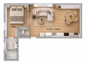 Pronájem bytu 2+kk, Děčín, Liliová, 36 m2