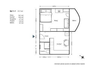 Pronájem bytu 1+1, Brno, Schwaigrova, 31 m2