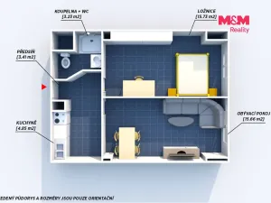 Pronájem bytu 2+kk, Strašice, 44 m2