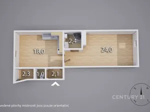 Pronájem bytu 2+1, Děčín, J. z Poděbrad, 53 m2