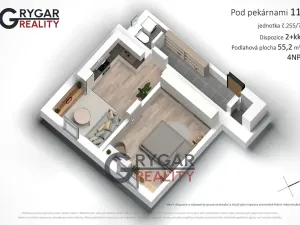 Prodej bytu 2+kk, Praha - Vysočany, Pod pekárnami, 55 m2