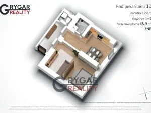 Prodej bytu 1+1, Praha - Vysočany, Pod pekárnami, 49 m2