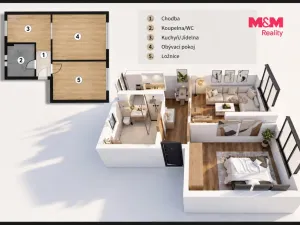 Pronájem bytu 2+1, Beroun - Beroun-Město, Třída Míru, 56 m2