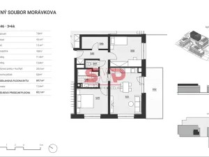 Prodej bytu 3+kk, Vyškov, Morávkova, 69 m2