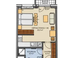 Prodej bytu 1+kk, Praha, Bartůňkova, 36 m2