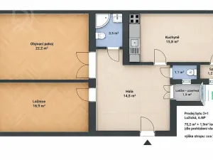 Prodej bytu 2+1, Praha - Vinohrady, Lužická, 75 m2